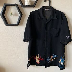 Hard Rock Cafe Denver short sleeve button up